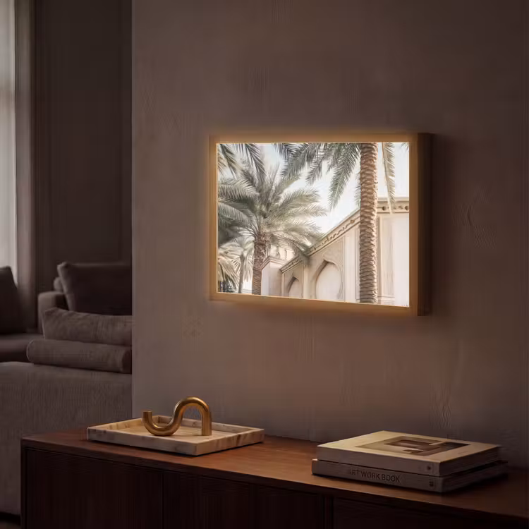 Lightbox - Wandlamp - Gebouw - Palmbomen - Beige - Zon — 2