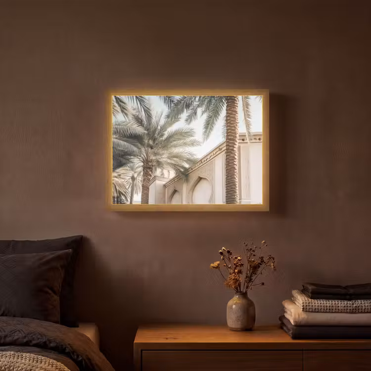 Lightbox - Wandlamp - Gebouw - Palmbomen - Beige - Zon — 3