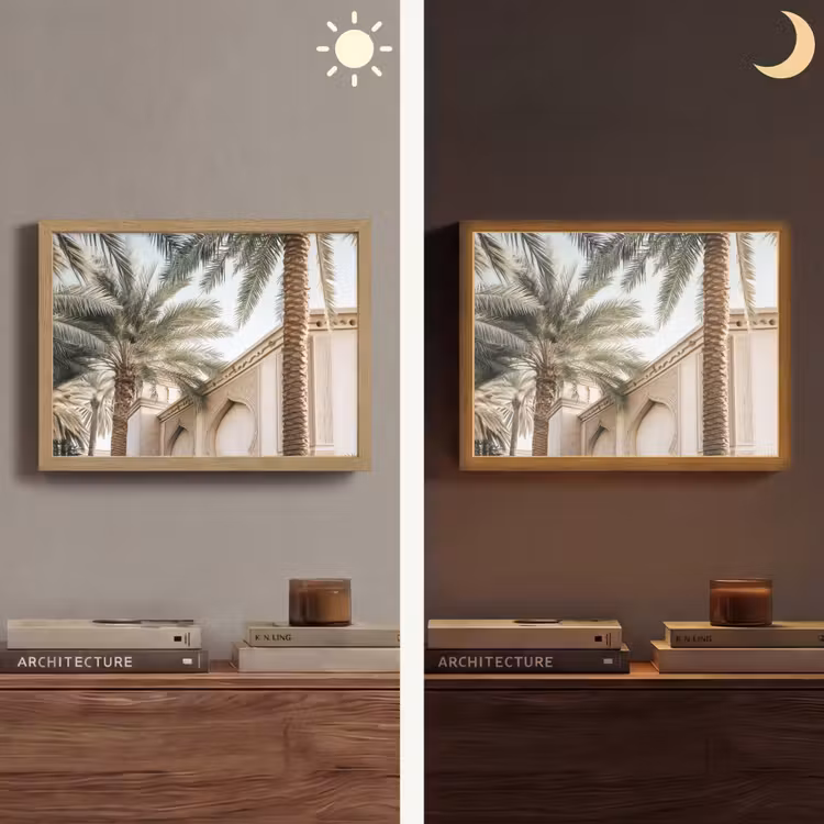 Lightbox - Wandlamp - Gebouw - Palmbomen - Beige - Zon — 6