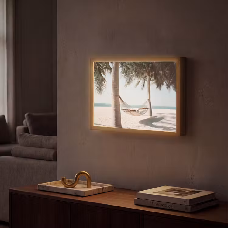 Lightbox - Wandlamp - Hangmat - Palmbomen - Strand - Zee — 2