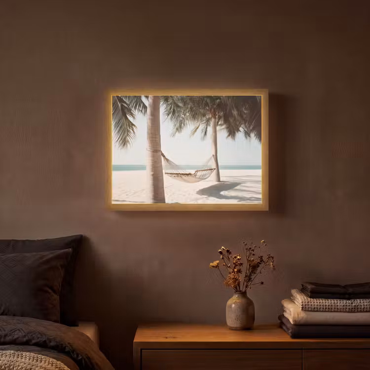 Lightbox - Wandlamp - Hangmat - Palmbomen - Strand - Zee — 3