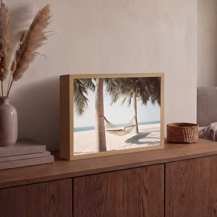 Lightbox - Wandlamp - Hangmat - Palmbomen - Strand - Zee — 4