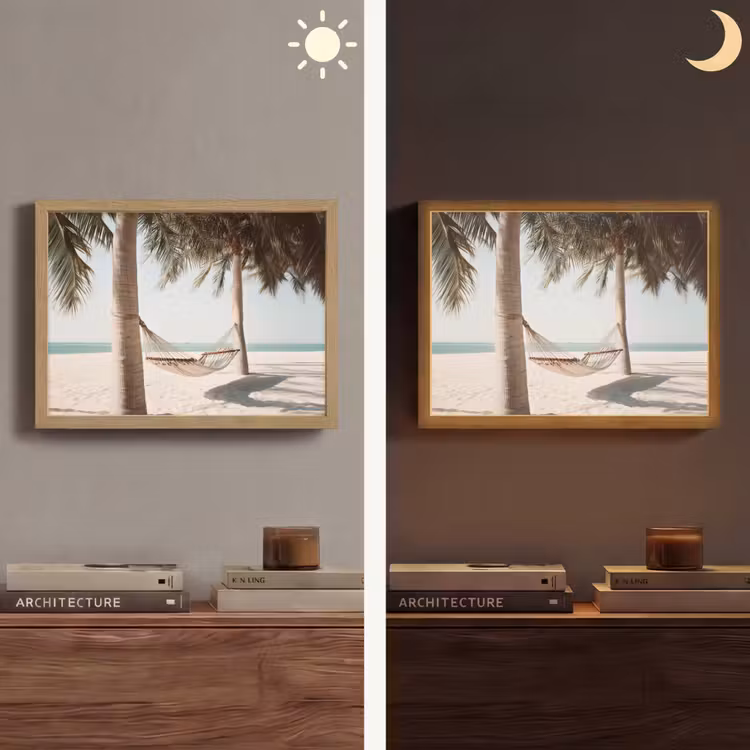 Lightbox - Wandlamp - Hangmat - Palmbomen - Strand - Zee — 6