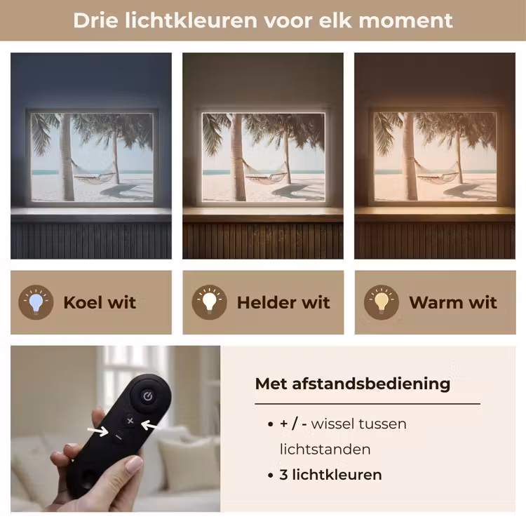 Lightbox - Wandlamp - Hangmat - Palmbomen - Strand - Zee — 8