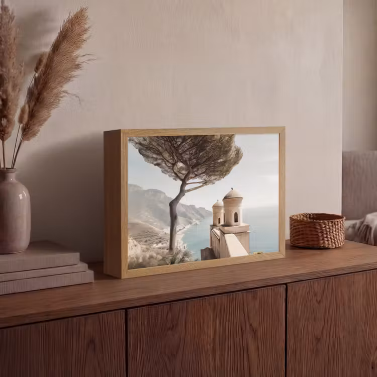 Lightbox - Wandlamp - Kust - Klif - Boom - Gebouw — 4