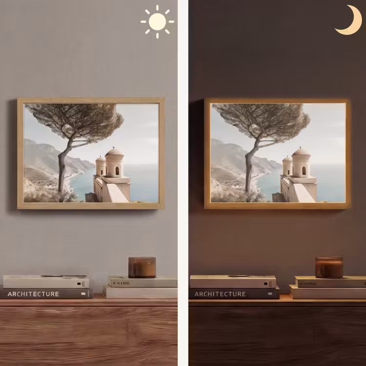 Lightbox - Wandlamp - Kust - Klif - Boom - Gebouw — 6
