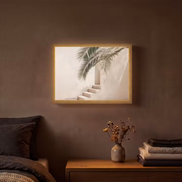 Lightbox - Wandlamp - Palmboom - Schaduw - Trap - Beige — 3