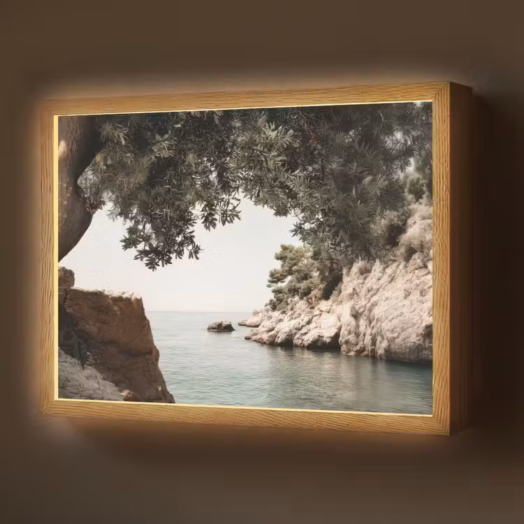 Lightbox - Wandlamp - Rotsen - Zee - Boom - Groen — 1