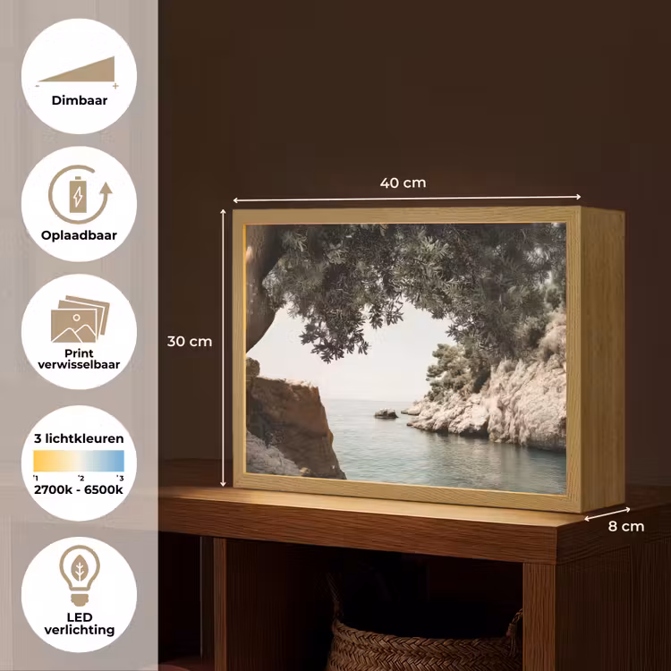 Lightbox - Wandlamp - Rotsen - Zee - Boom - Groen — 10