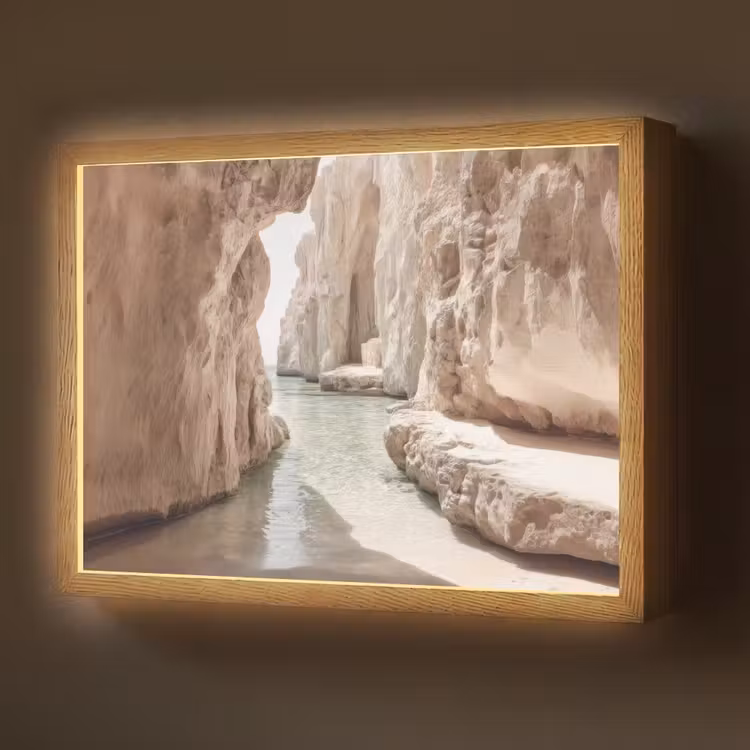 Lightbox - Wandlamp - Rotsen - Zee - Zand - Kloof — 1