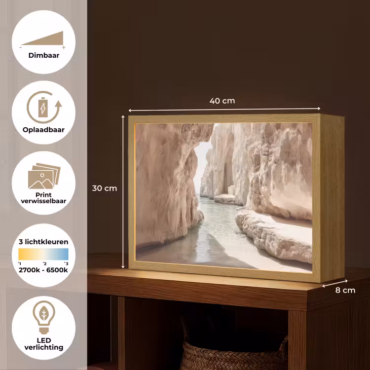 Lightbox - Wandlamp - Rotsen - Zee - Zand - Kloof — 10
