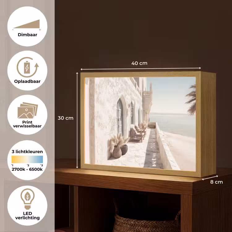 Lightbox - Wandlamp - Terras - Stoelen - Strand - Beige — 10