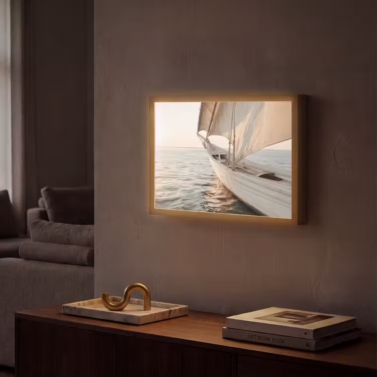 Lightbox - Wandlamp - Zeilboot - Zee - Beige - Zon — 2
