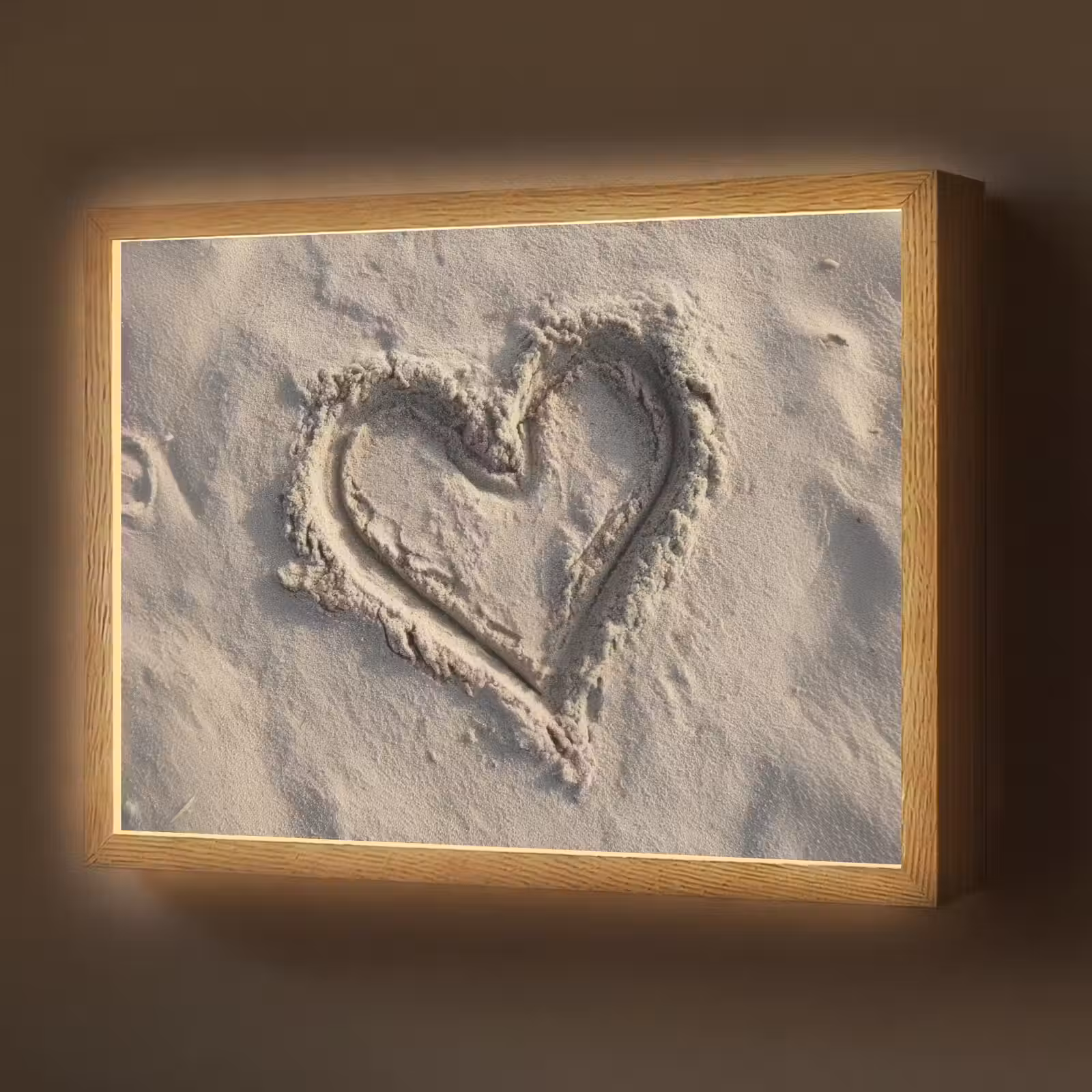Lightbox - Wandlamp - Hartvorm - Getekend - Beige - Zand — 1