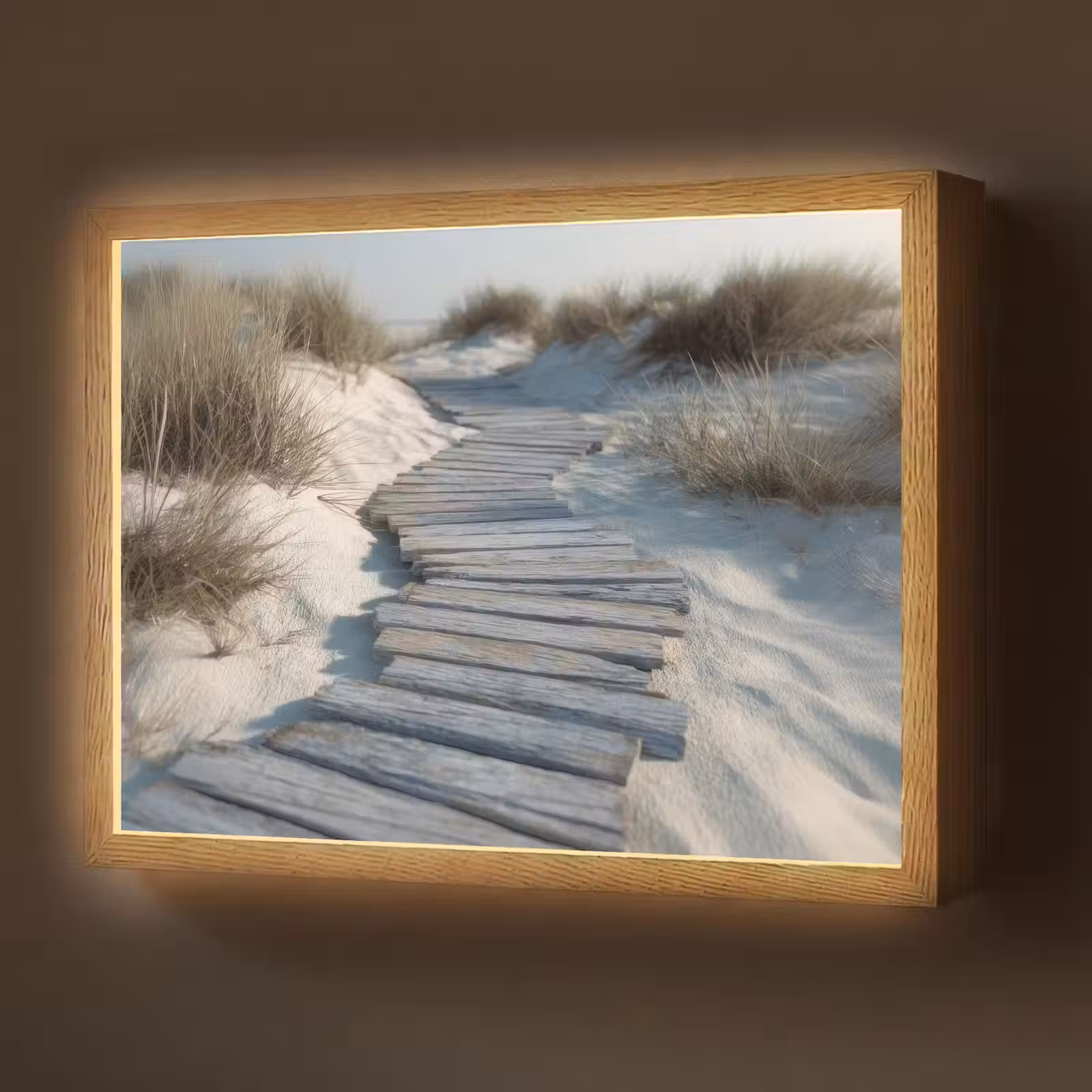 Lightbox - Wandlamp - Pad - Planken - Duinen - Gras — 1