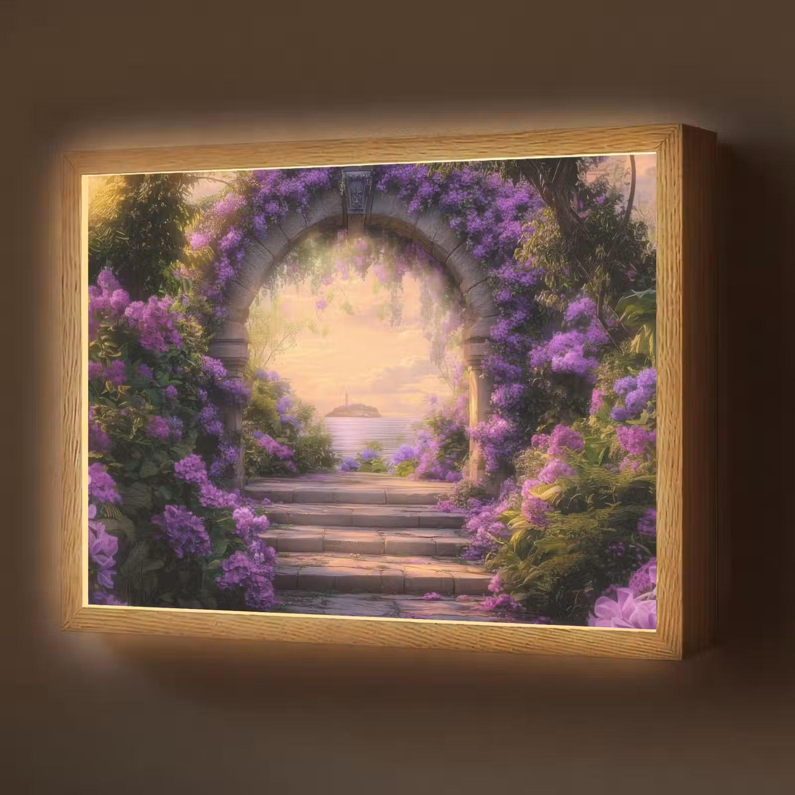 Lightbox - Wandlamp - Poort - Paars - Bloemen — 1