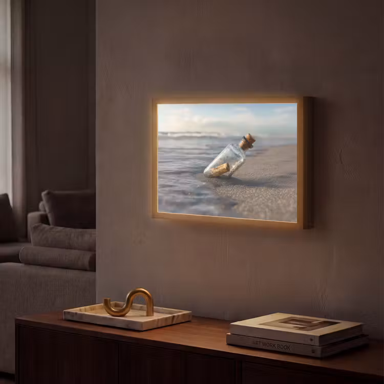 Lightbox - Wandlamp - Glazenfles - Post - Zee - Zand — 2