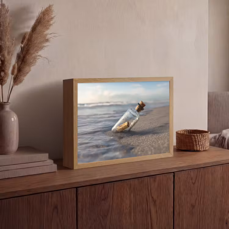 Lightbox - Wandlamp - Glazenfles - Post - Zee - Zand — 4
