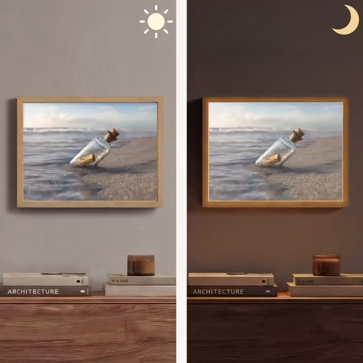 Lightbox - Wandlamp - Glazenfles - Post - Zee - Zand — 6