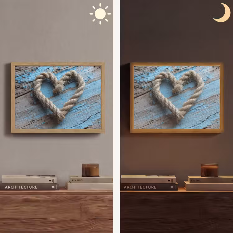Lightbox - Wandlamp - Hart - Touw - Hout - Rustiek — 6