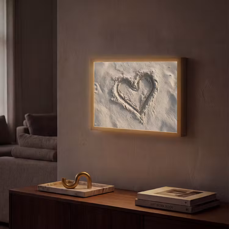 Lightbox - Wandlamp - Hartvorm - Getekend - Beige - Zand — 2