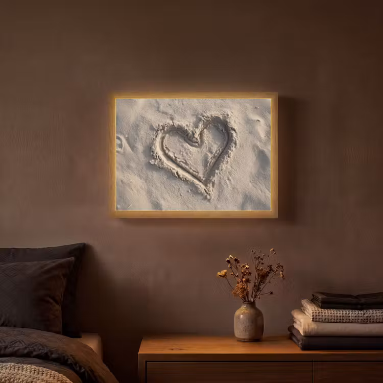 Lightbox - Wandlamp - Hartvorm - Getekend - Beige - Zand — 3