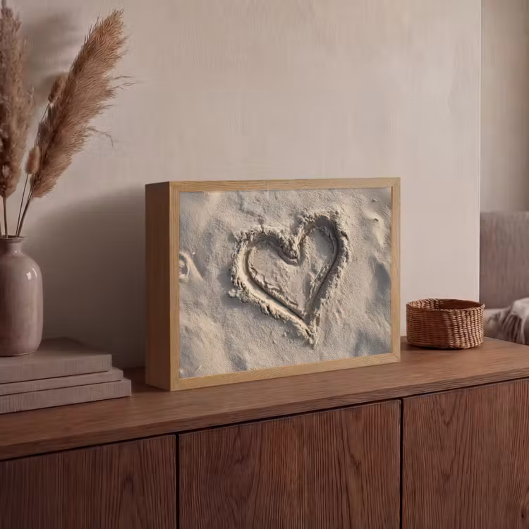 Lightbox - Wandlamp - Hartvorm - Getekend - Beige - Zand — 4