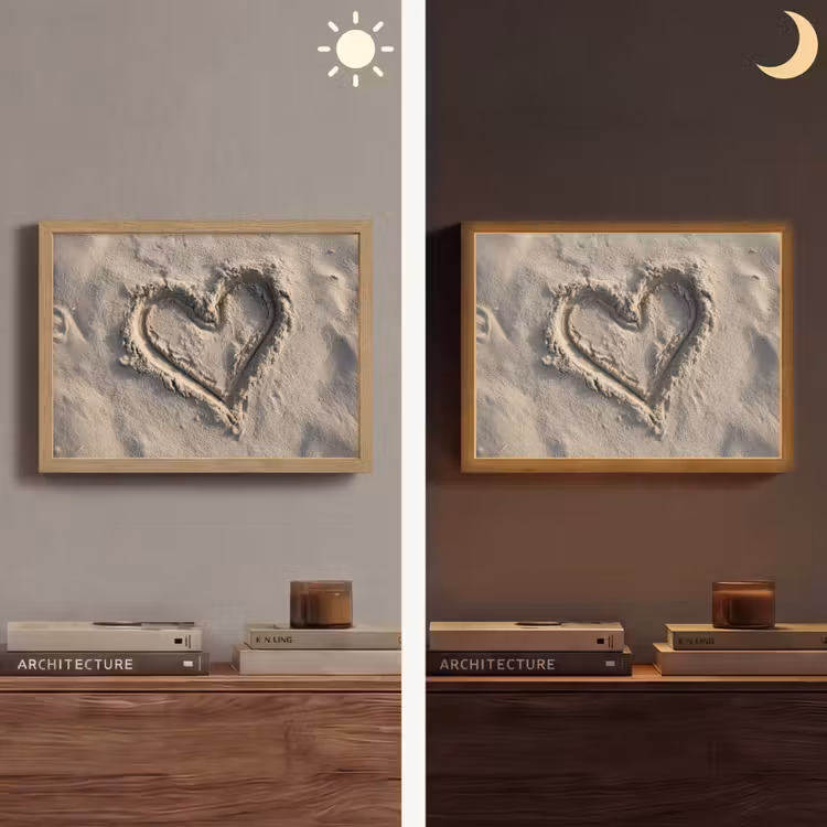 Lightbox - Wandlamp - Hartvorm - Getekend - Beige - Zand — 6