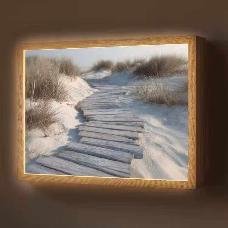 Lightbox - Wandlamp - Pad - Planken - Duinen - Gras — 1