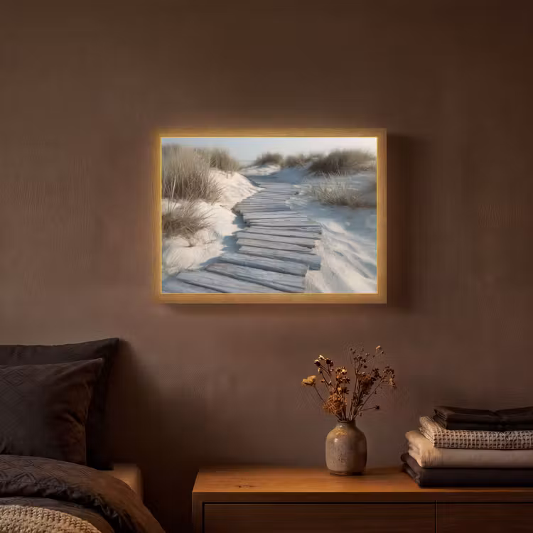 Lightbox - Wandlamp - Pad - Planken - Duinen - Gras — 3