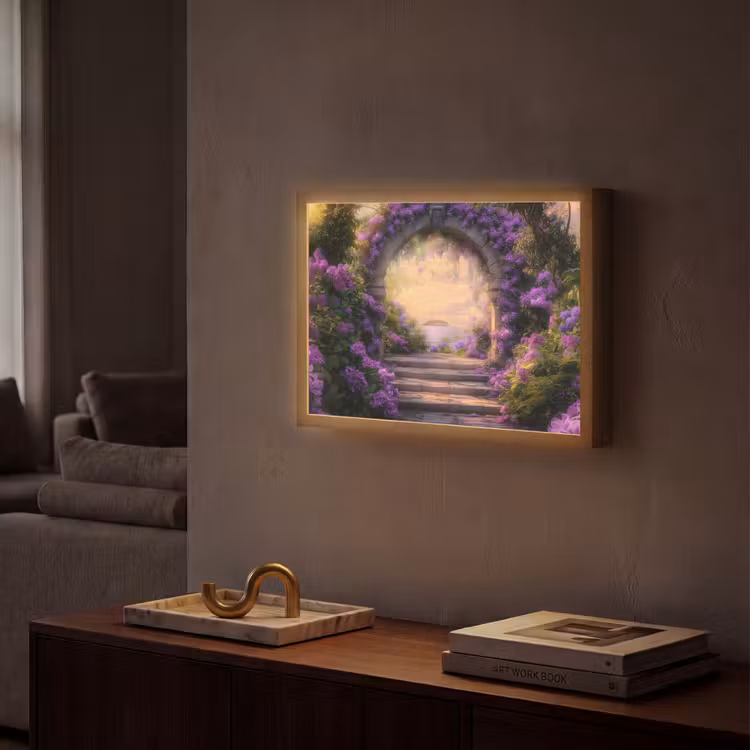 Lightbox - Wandlamp - Poort - Paars - Bloemen — 2