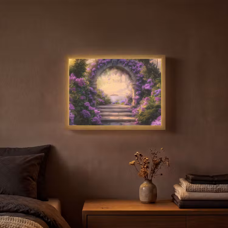 Lightbox - Wandlamp - Poort - Paars - Bloemen — 3