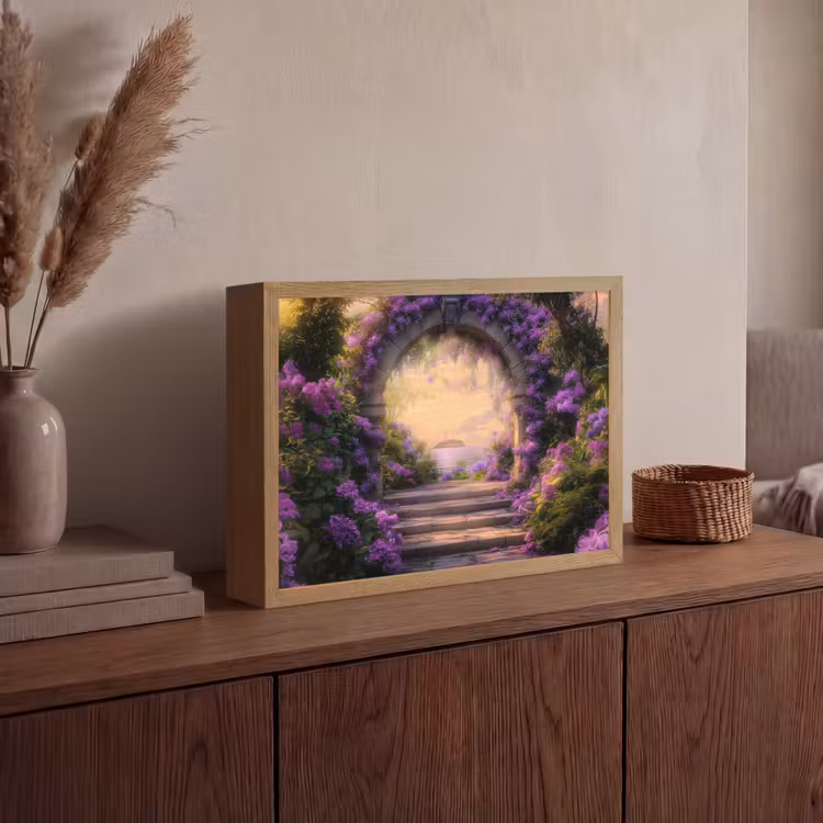 Lightbox - Wandlamp - Poort - Paars - Bloemen — 4