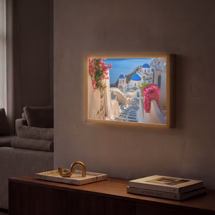 Lightbox - Wandlamp - Santorini - Bloemen - Griekenland — 2