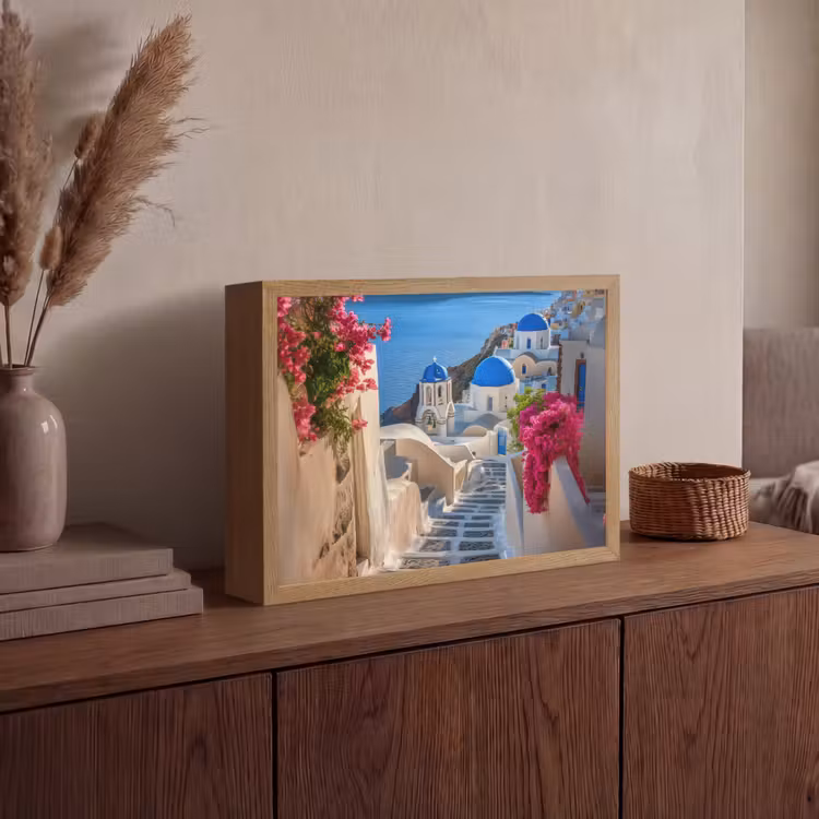 Lightbox - Wandlamp - Santorini - Bloemen - Griekenland — 4