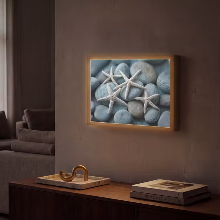 Lightbox - Wandlamp - Zeesterren - Stenen - Wit — 2