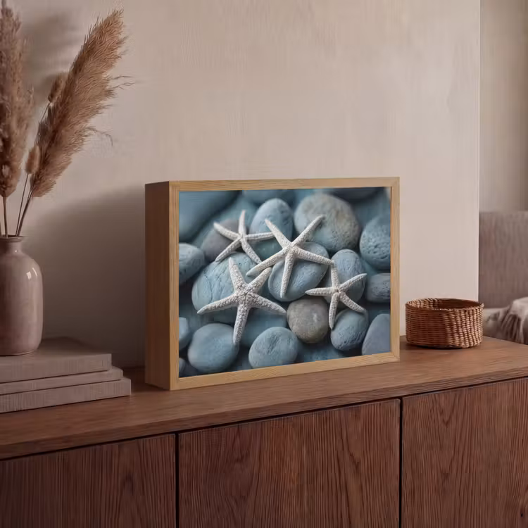 Lightbox - Wandlamp - Zeesterren - Stenen - Wit — 4
