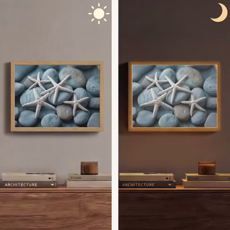 Lightbox - Wandlamp - Zeesterren - Stenen - Wit — 6