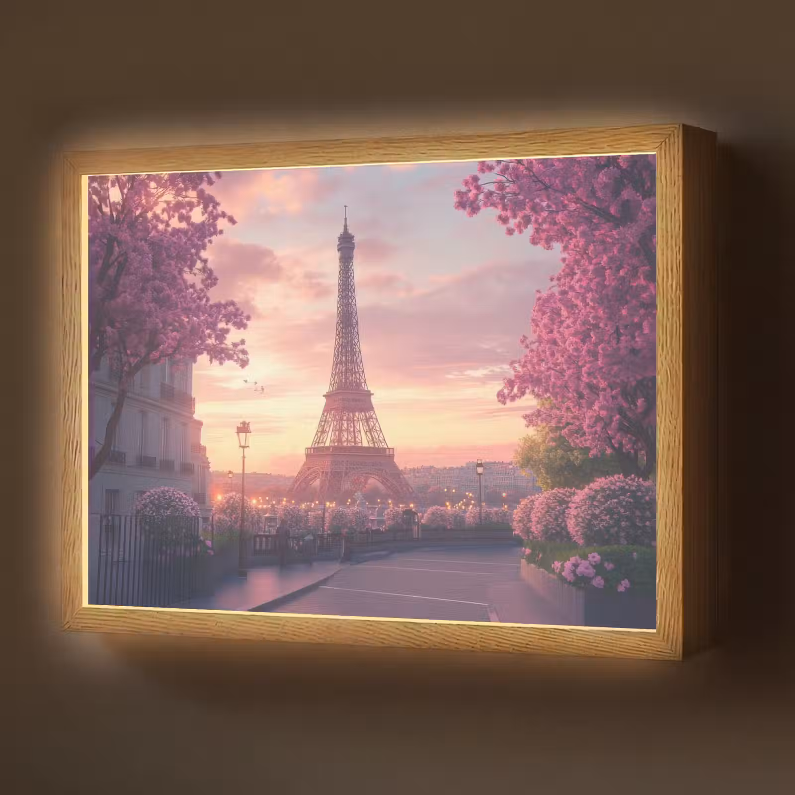 Lightbox - Wandlamp - Eiffeltoren - Parijs - Roze — 1