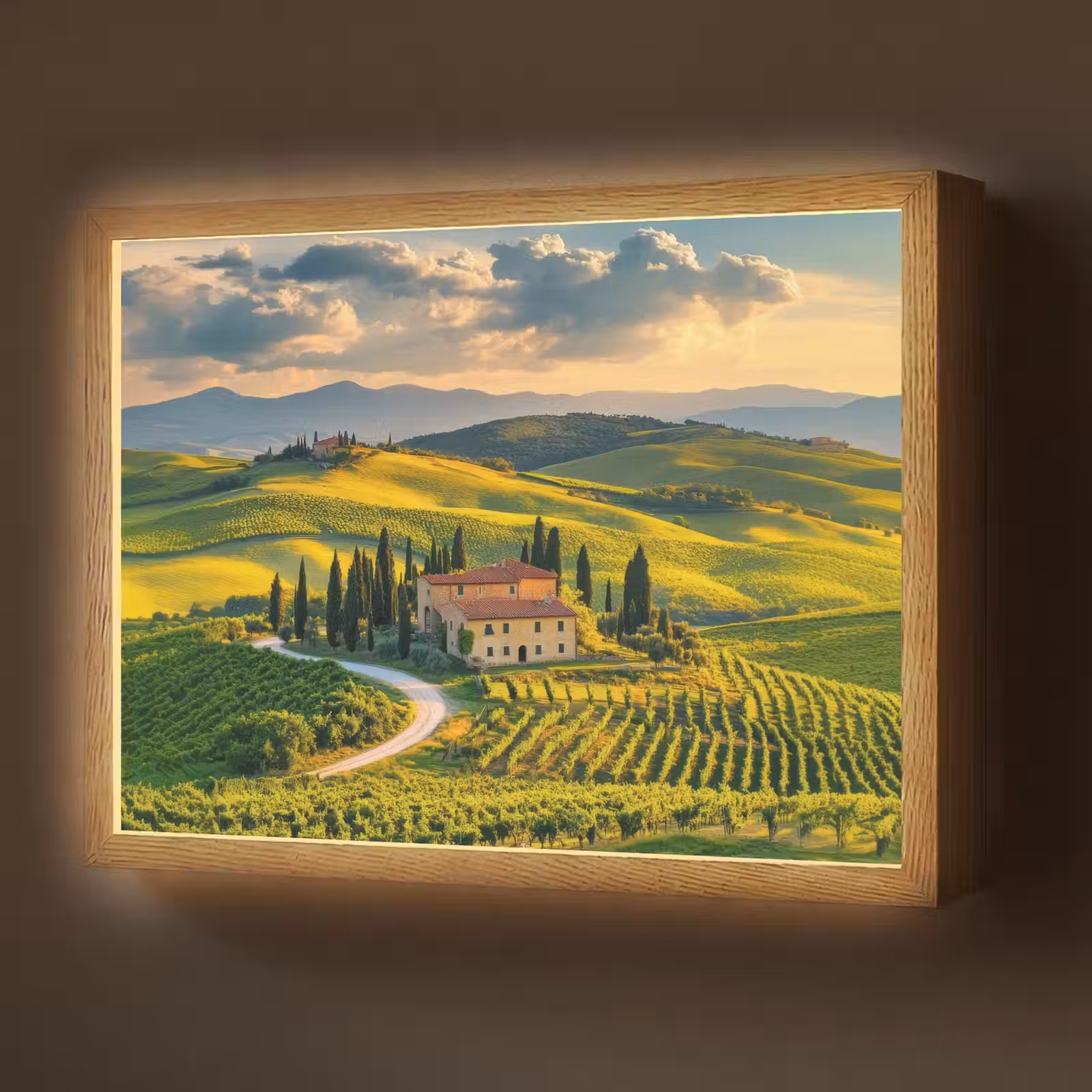 Lightbox - Wandlamp - Toscane - Landschap - Wijngaarden — 1