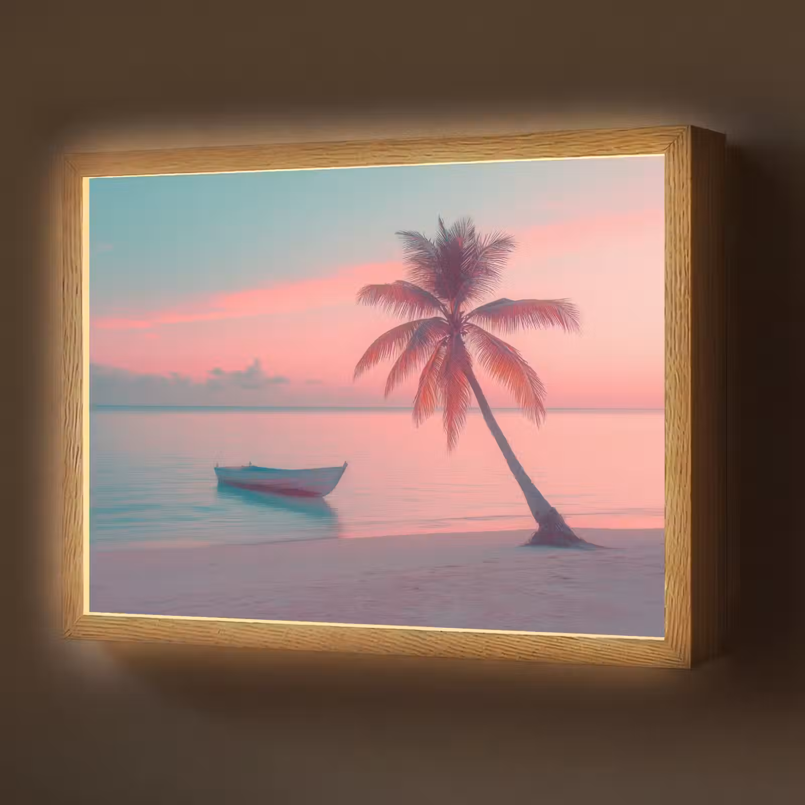 Lightbox - Wandlamp - Zee - Boot - Zonsondergang — 1