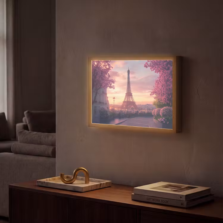 Lightbox - Wandlamp - Eiffeltoren - Parijs - Roze — 2