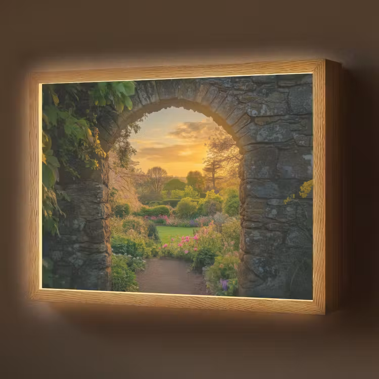 Lightbox - Wandlamp - Poort - Planten - Zonsondergang — 1