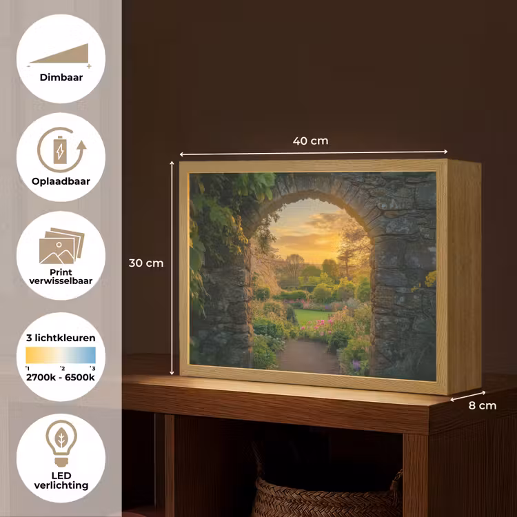 Lightbox - Wandlamp - Poort - Planten - Zonsondergang — 10