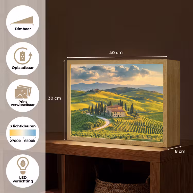 Lightbox - Wandlamp - Toscane - Landschap - Wijngaarden — 10