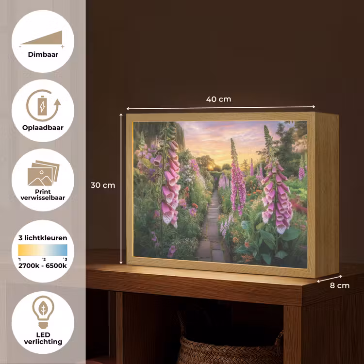 Lightbox - Wandlamp - Vingerhoedskruid - Bloemen - Tuin — 10