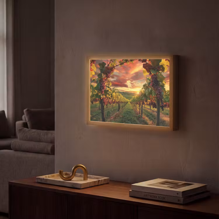 Lightbox - Wandlamp - Wijngaard - Druiven - Zonsondergang — 2