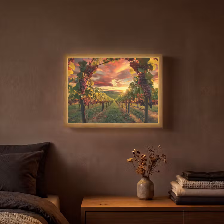 Lightbox - Wandlamp - Wijngaard - Druiven - Zonsondergang — 3