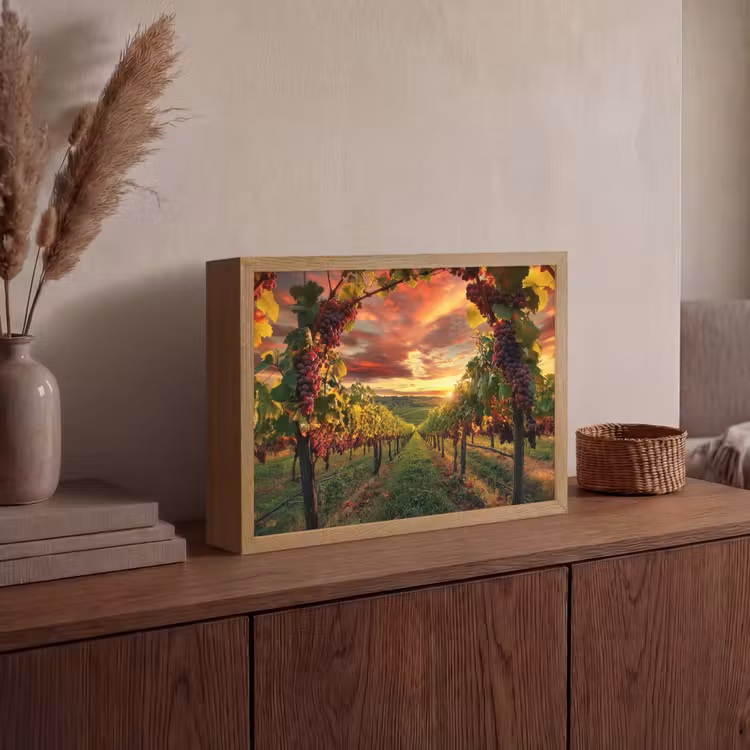 Lightbox - Wandlamp - Wijngaard - Druiven - Zonsondergang — 4