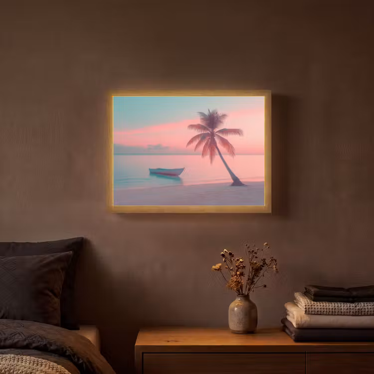 Lightbox - Wandlamp - Zee - Boot - Zonsondergang — 3